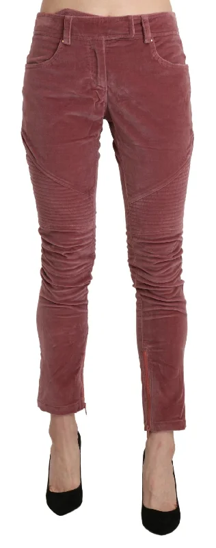 Ermanno Scervino  Mid Waist Skinny Cotton Women's Pants Casual Yoga Pants
