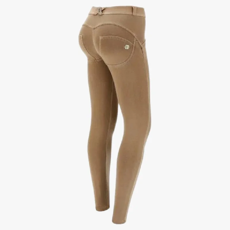 Freddy Womens  Camel Regular Waist Long Length Cotton Pants Lightweight Jogger Pants