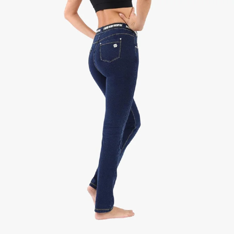 Freddy Womens  Green Regular Waist Long Length Denim Pants Relaxed Lounge Trousers
