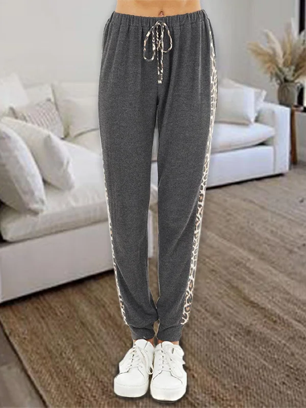 Leopard Elastic Waist Pants Trendy Printed Pants