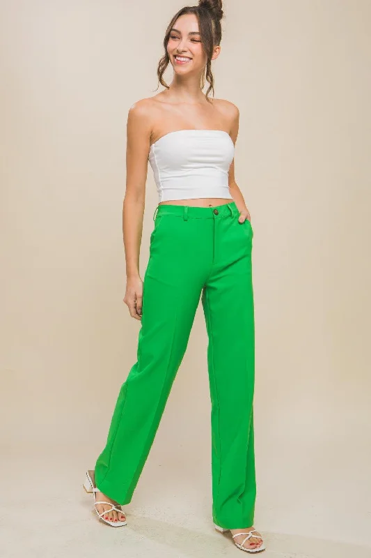LOVE TREE High Waist Straight Pants Cozy Knit Pants