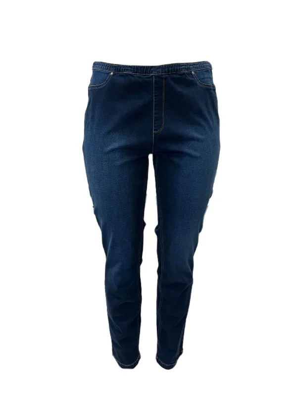 Marina Rinaldi Women's Blue Iceberg Slim Pants NWT Warm Wool Trousers