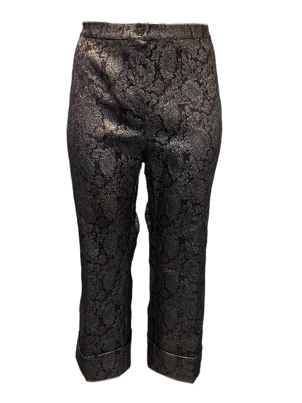 Marina Rinaldi Women's Gold Rapallo Straight Leg Pants NWT Trendy Tapered Pants