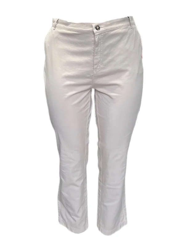 Marina Rinaldi Women's Ivory Rametto Straight Leg Pants NWT Wide-Legged Palazzos