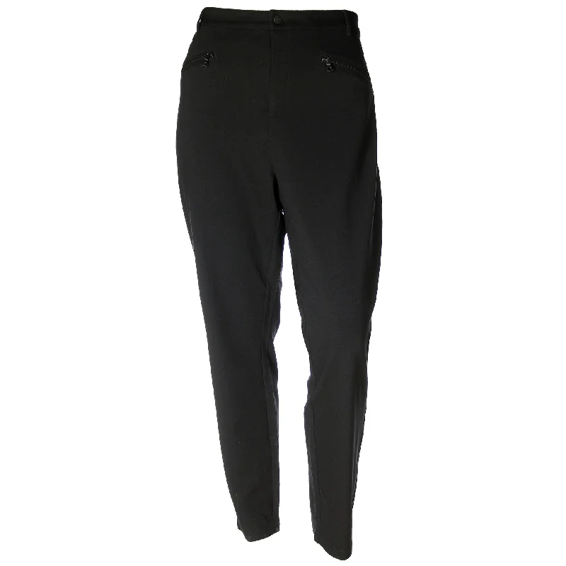 NYDJ Black Tummy Control Ponte Knit Pants Plus Size Chic Black Leggings