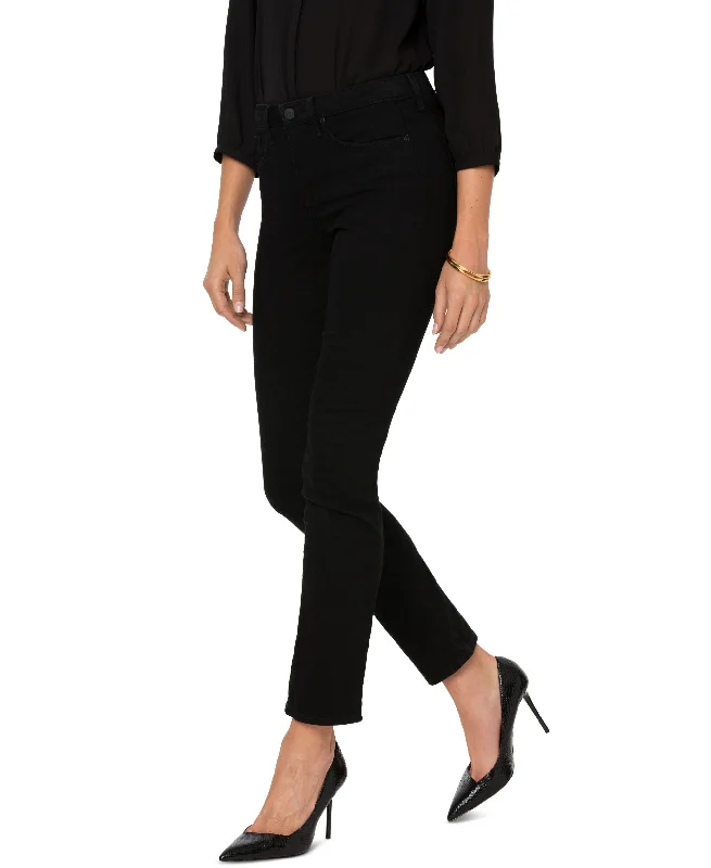 Nydj Petite Sheri Slim Black Pants Casual Lounge Pants