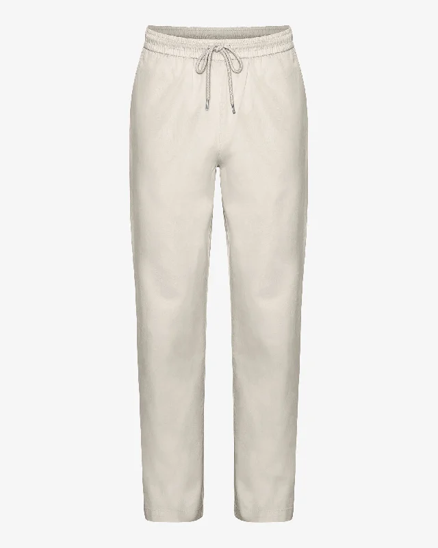 Organic Twill Pants - Ivory White Slim-Fit Leggings