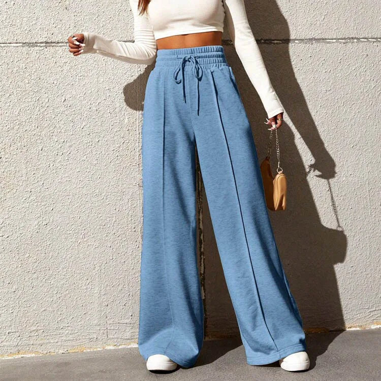 Straight tube sports pants, women's autumn loose fitting sanitary pants, wide leg pants Stretch Fit Pants