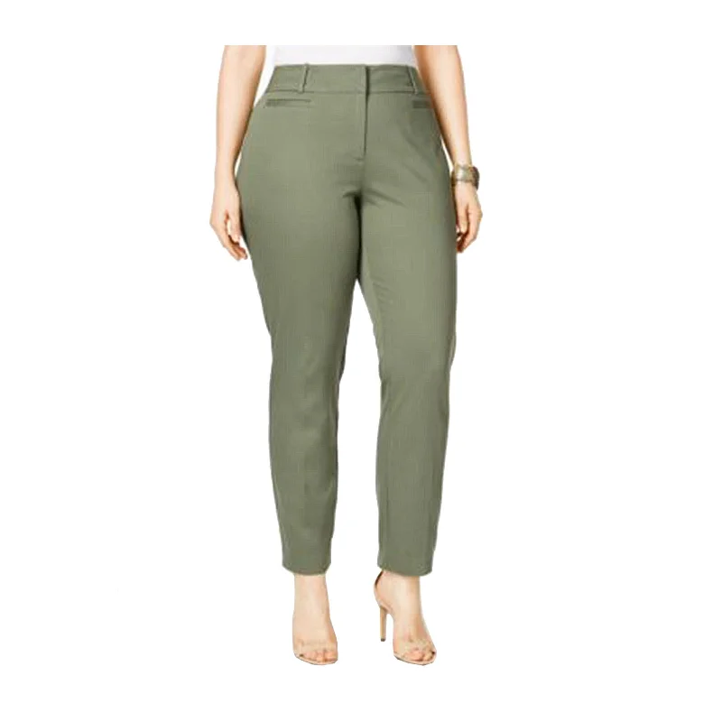 Style & Co Green Mid-Rise Slim Ankle Pants Plus Size Comfortable Jogger Trousers