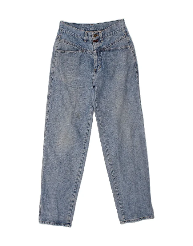 WAMPUM Womens High Waist Tapered Jeans W28 L29  Blue Elegant Tapered Leg Denim
