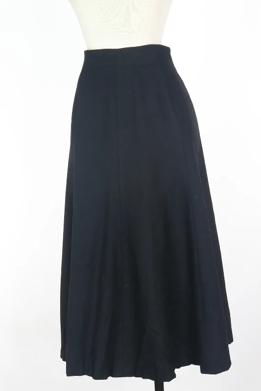 80s Anne Klein Black Midi Skirt        S seamless skirt comfort