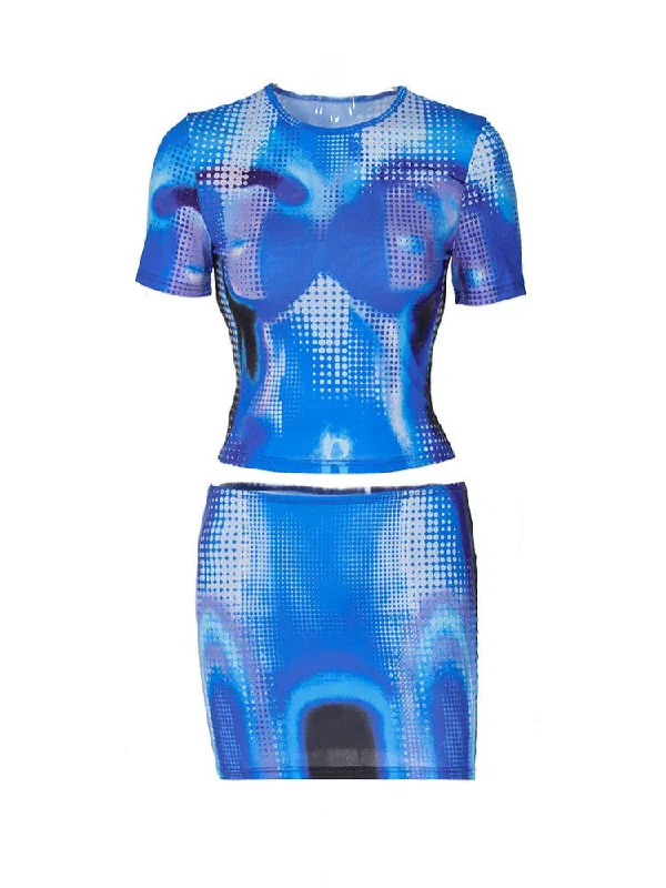 A&A Entergalactic Two Piece Skirt Set denim skirt durable