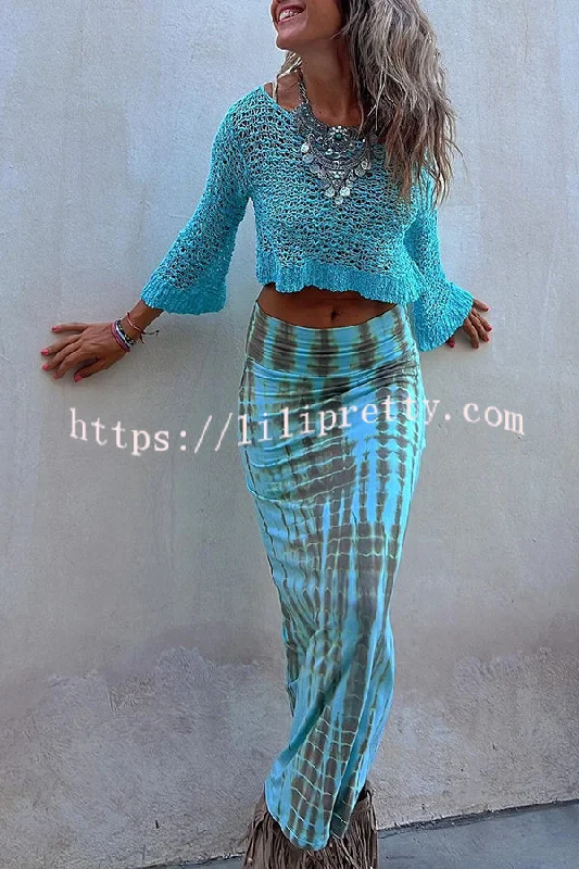 Lilipretty Adoring Memories Tie-dye Elastic Waist Maxi Skirt corduroy skirt comfortable