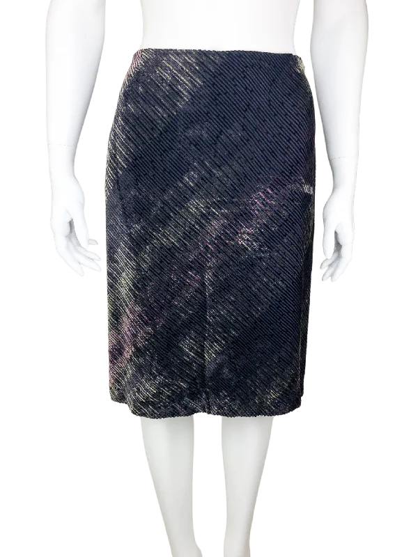Anna Sui, Women's Bias Ribbed Velvet Skirt, Multi, Size 6 wool skirt thick