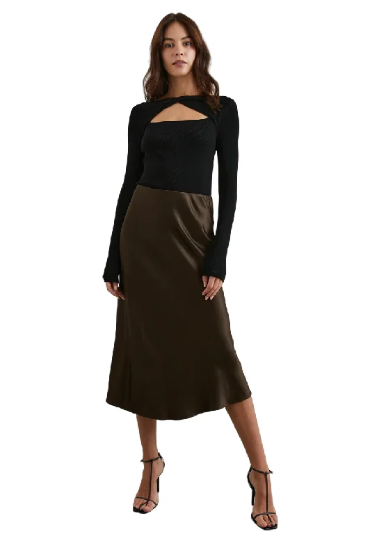 Anya Skirt - Dark Moss wool skirt breathable