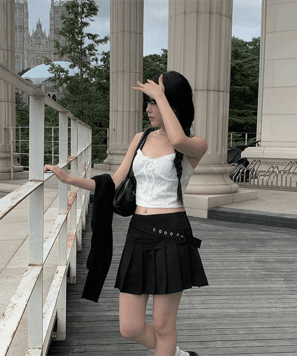 【🖤y2k vibe】Belt Set Skirt denim skirt classic