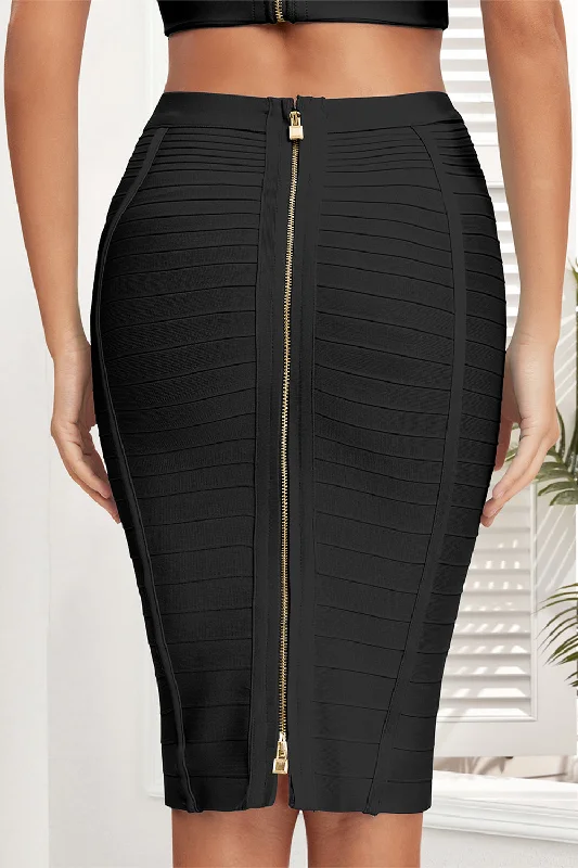 Black Bandage Skirt Black Pencil Skirt wool skirt thick