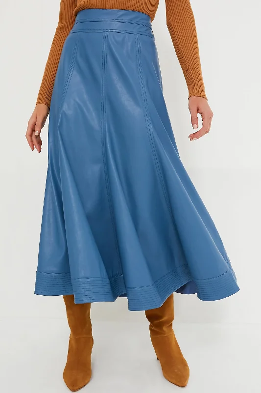 Blue Leather Brynn Skirt leather skirt durable