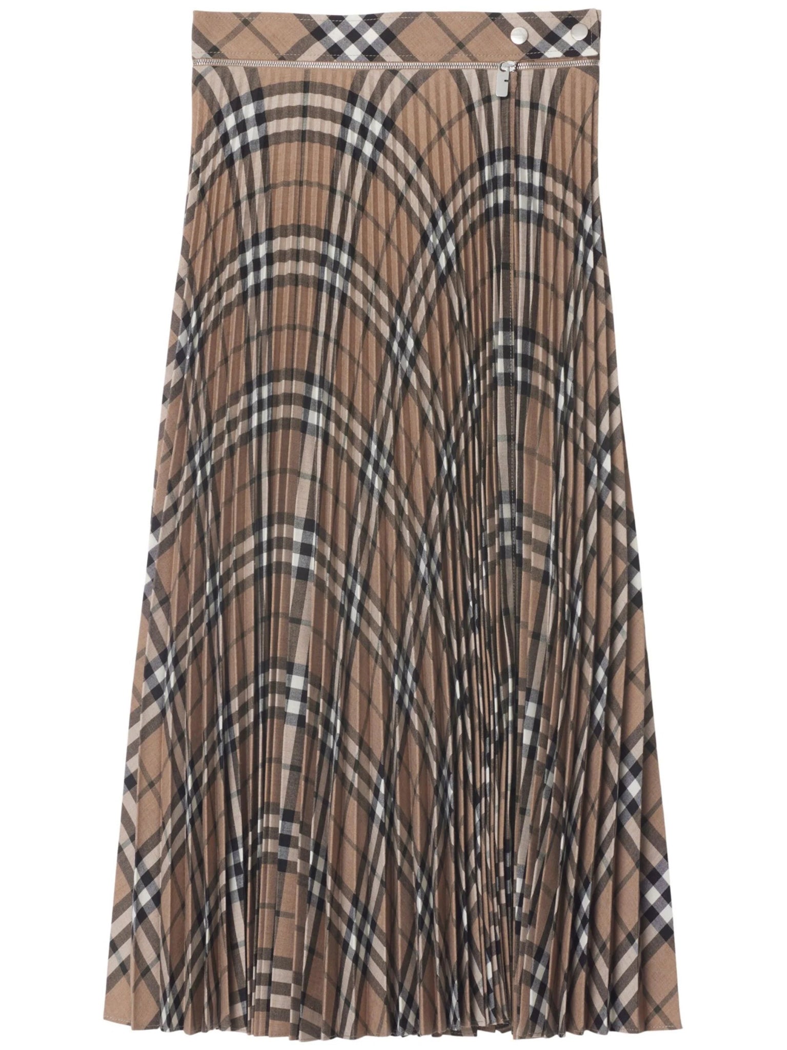 pleated check skirt chiffon skirt lightweight