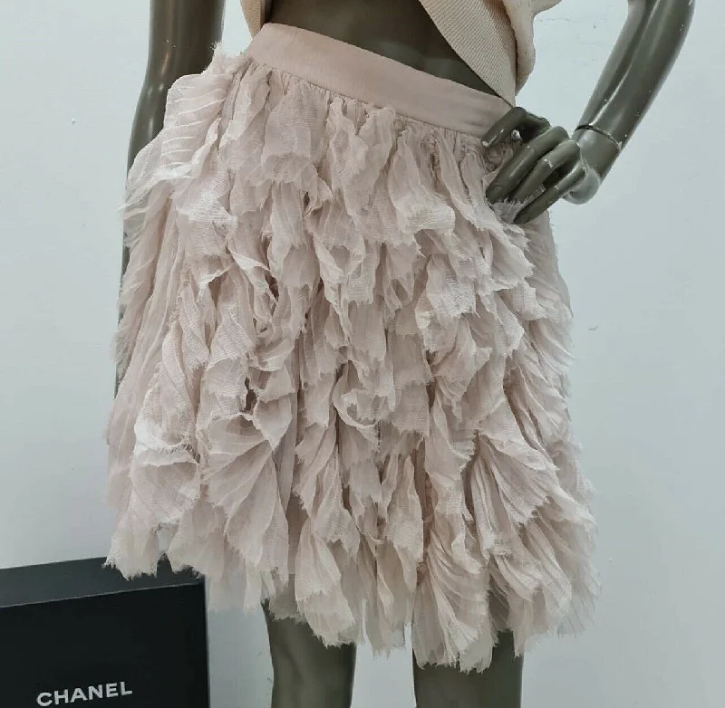 Chanel Silk Mini Skirt size 38 velvet skirt plush