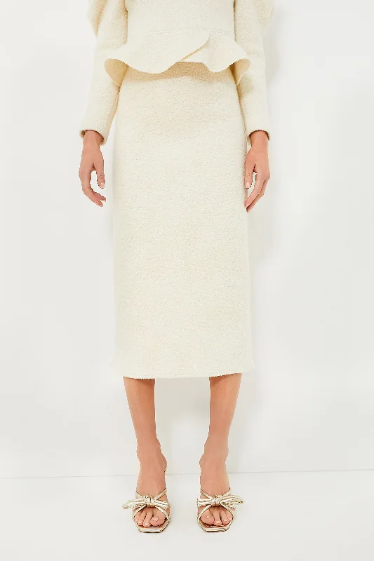 Cream Peri A-Line Skirt cashmere skirt fine