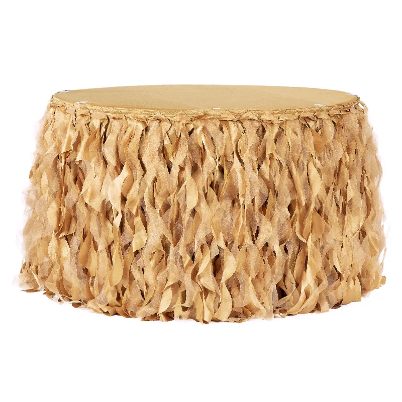 Curly Willow 14ft Table Skirt - Gold denim skirt durable