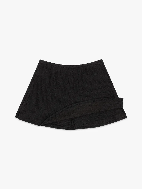 Darcy Skort - Black velvet skirt luxury