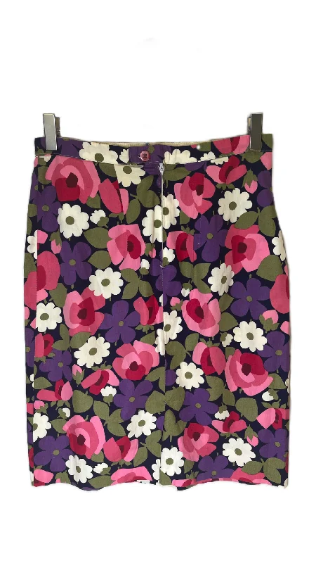 Floral cotton skirt linen skirt natural