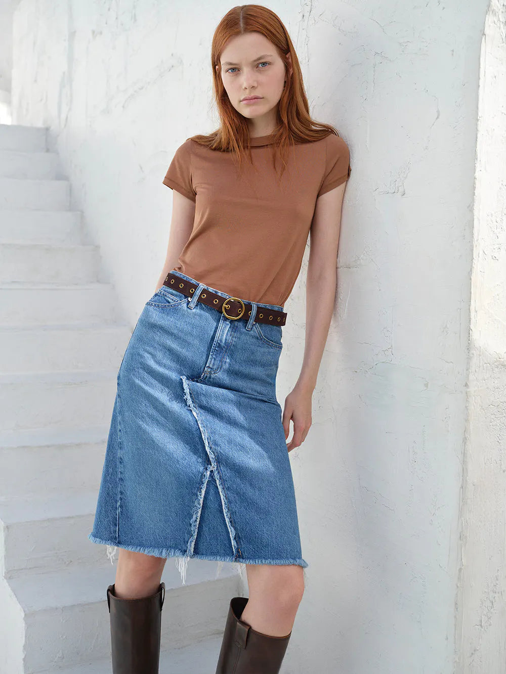 Frame Deconstructed Skirt silk skirt smooth