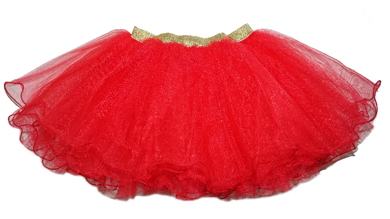 Gold Elastic Red Tutu Skirt wool skirt sturdy