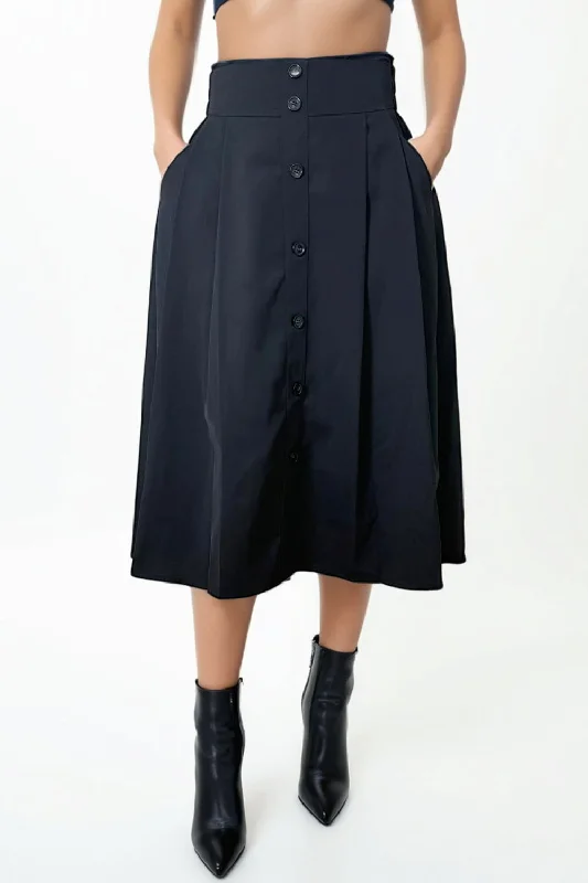 H5801 BOTTON FRONT MIDI SKIRT corduroy skirt cozy