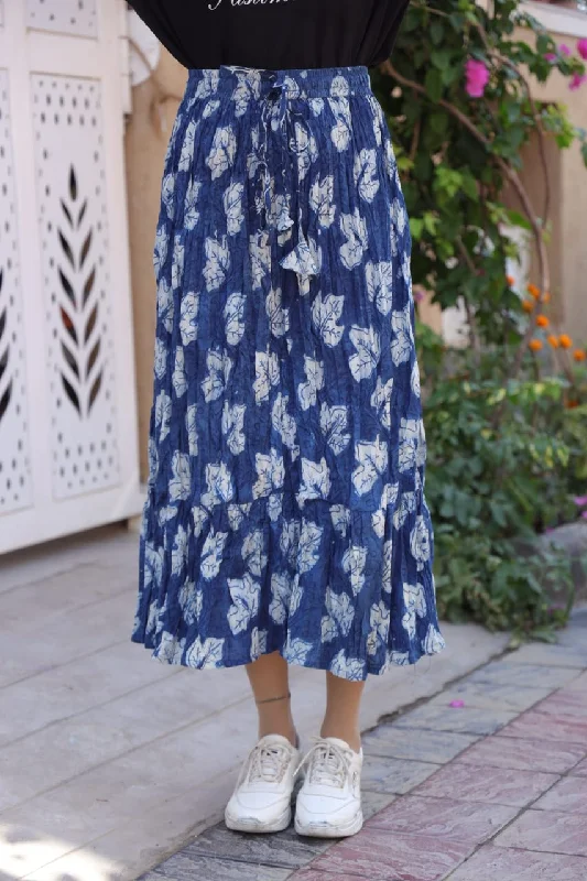 Handblock skirt a-line skirt cut