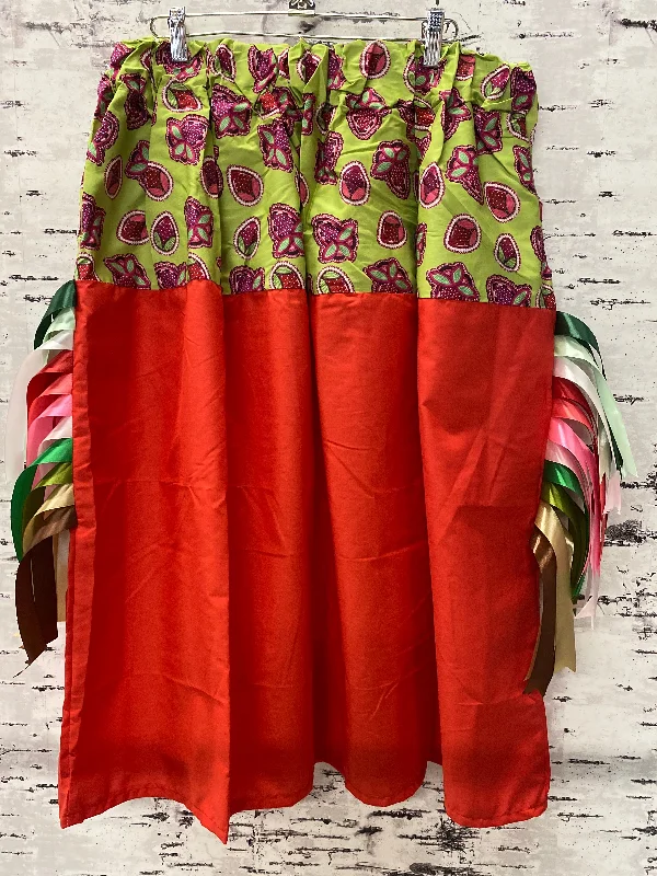 Handmade Red w/ Strawberries Ribbon Skirt cashmere skirt fine