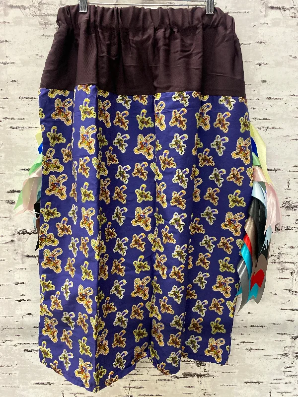 Handmade Riders Navy w/Brown Top Ribbon Skirt corduroy skirt cozy