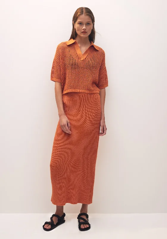 Ines Knit Skirt_Turmeric seamless skirt comfort