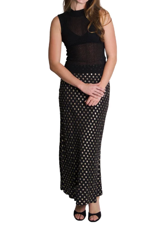 Kelly Skirt in Shibori Gold wool skirt thick
