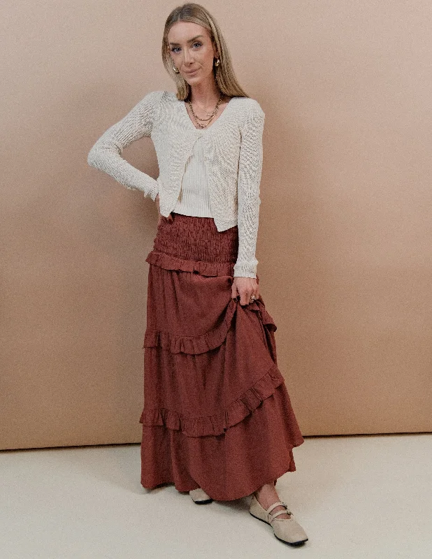 Liza Tiered Skirt chiffon skirt airy