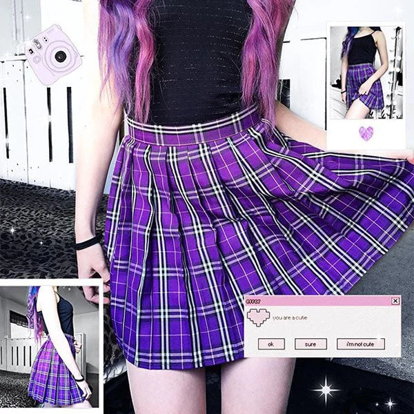 Lolita plaid A-line skirt PL20256 pencil skirt chic