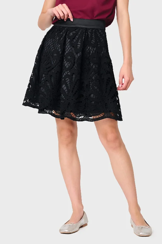 Lovely In Lace Box Pleat Skirt silk skirt elegant