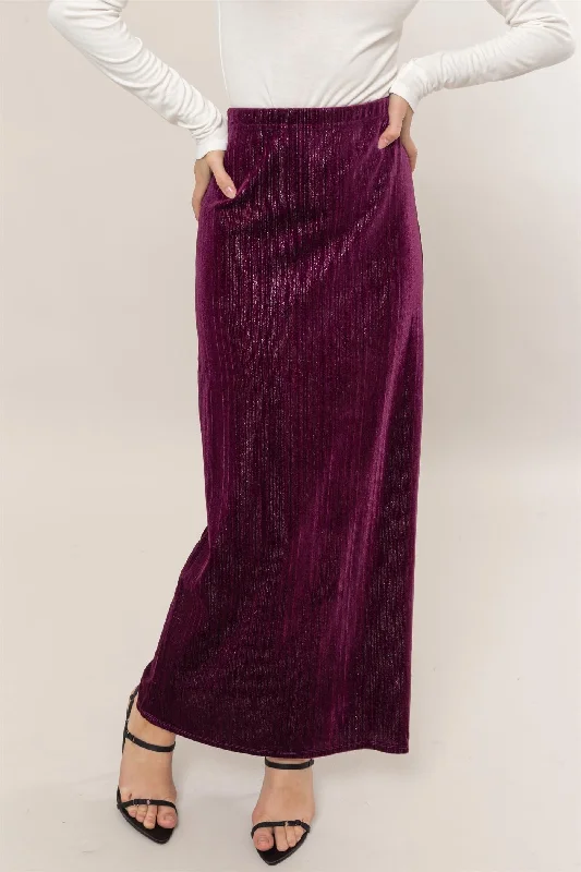 Lurex Velour High-Waist Midi Skirt leather skirt modern