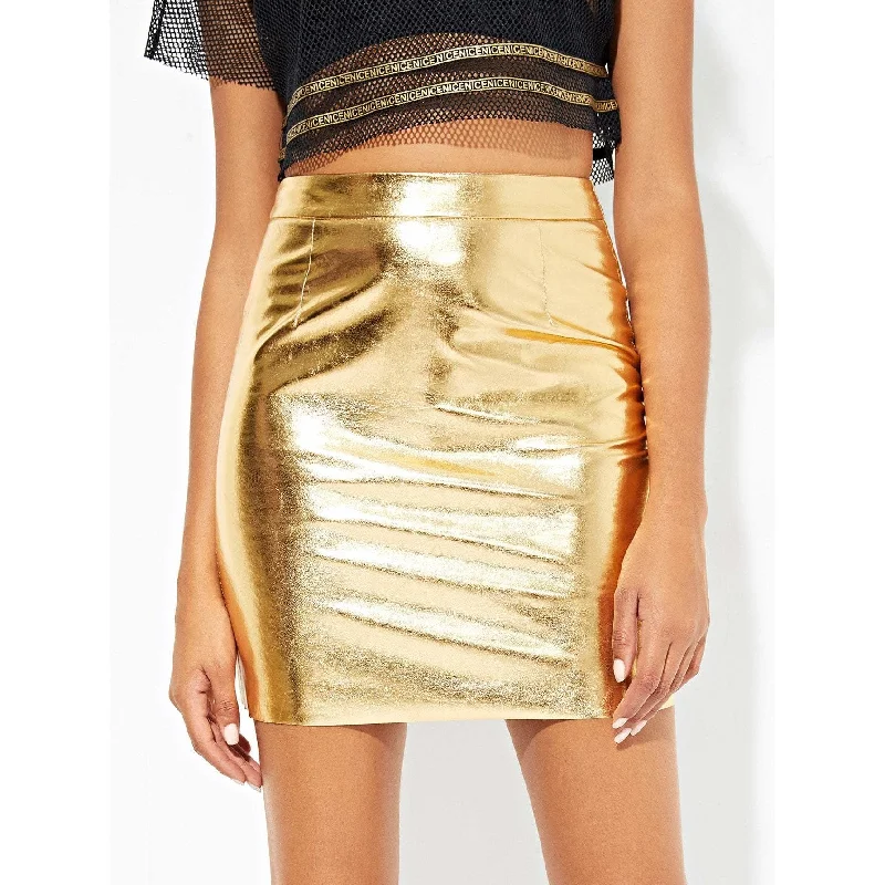 Gold Metallic Skirt corduroy skirt durable