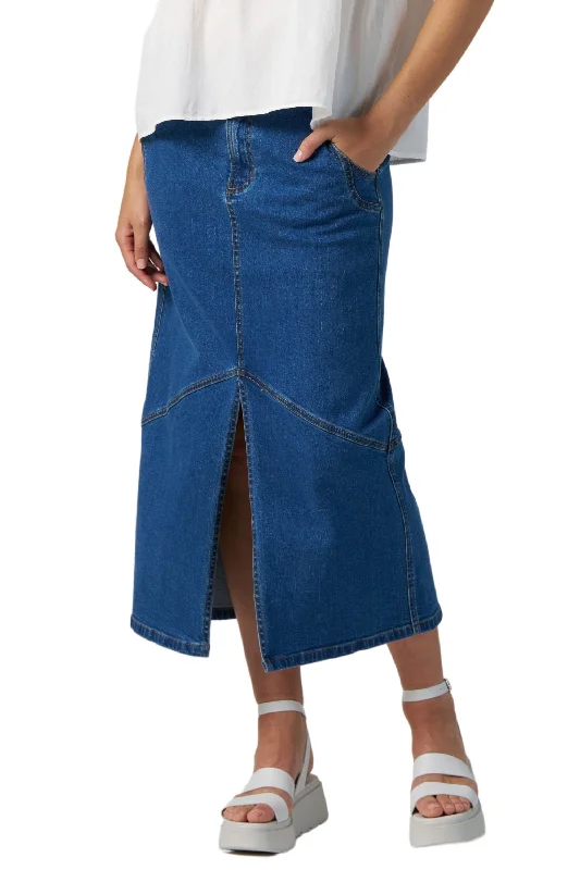 MOTO DENIM SKIRT - MS1342 slim fit skirt