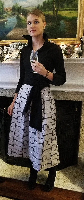 ONYX SNAFFLES SKIRT IN STONE asymmetrical skirt cut