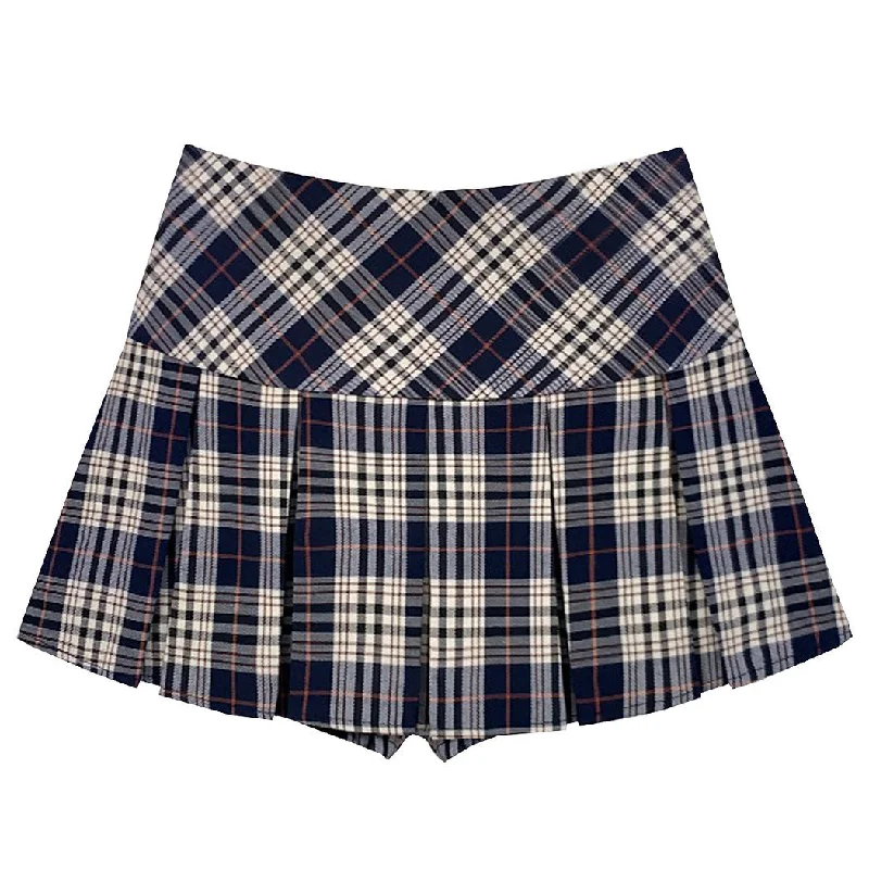 Perfectly Preppy Plaid Pleated Skirt low waist skirt