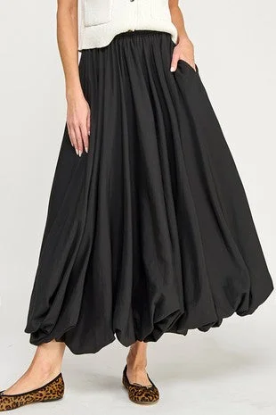 PUFF BALLOON SKIRT silk skirt sleek