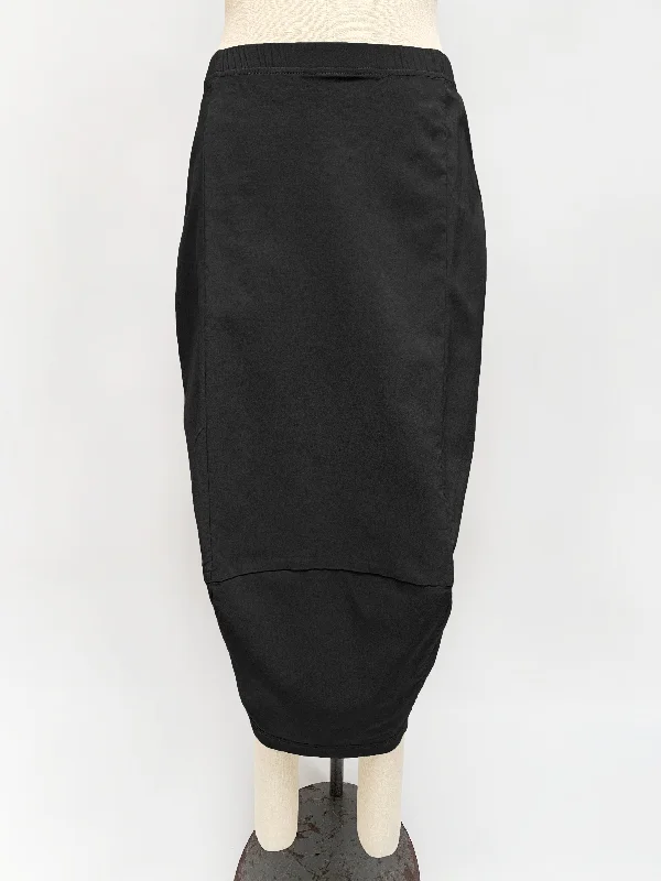 Rundholz Black Label Seamed Technical Skirt in Black lace skirt intricate
