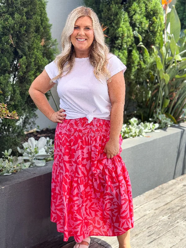 Sunset Hour Skirt - Strawberry cashmere skirt soft
