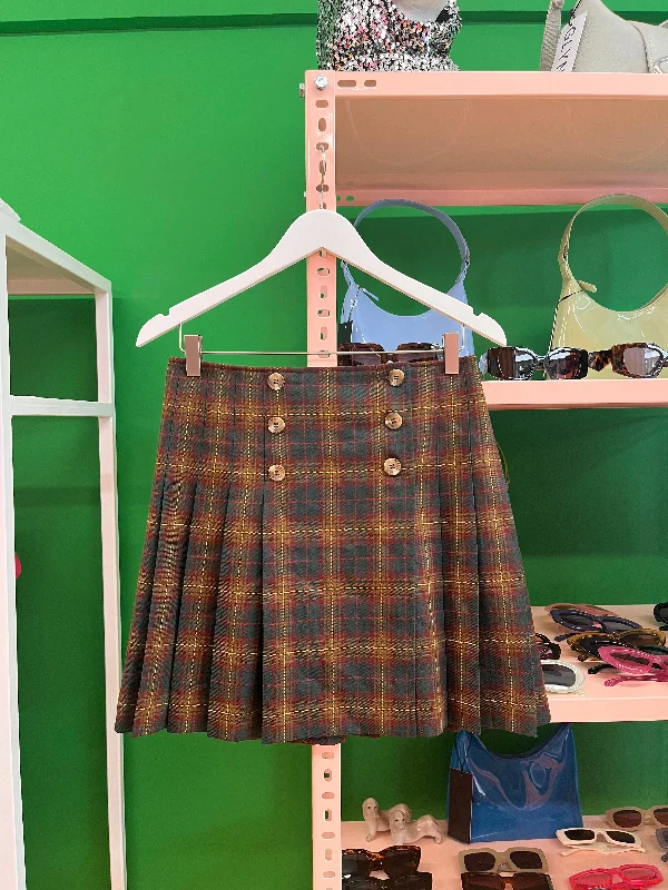 Tartan skirt lace skirt intricate