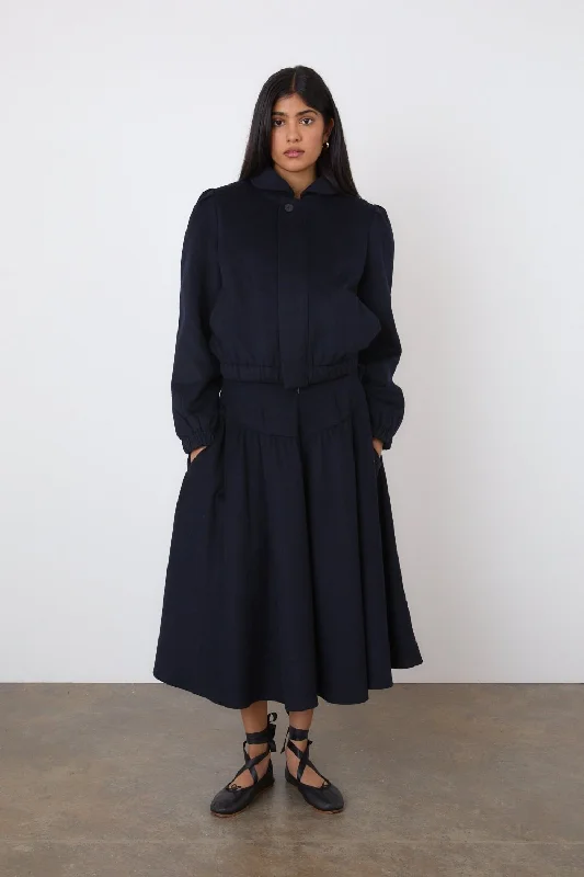 The Deba Wool Skirt, Midnight lace skirt intricate