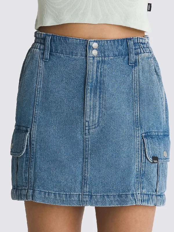 Sidewalk Denim Skirt pleated skirt texture